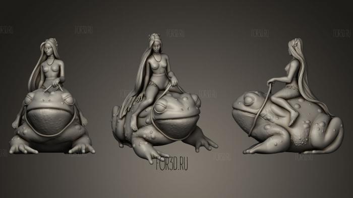 Frog lady stl model for CNC